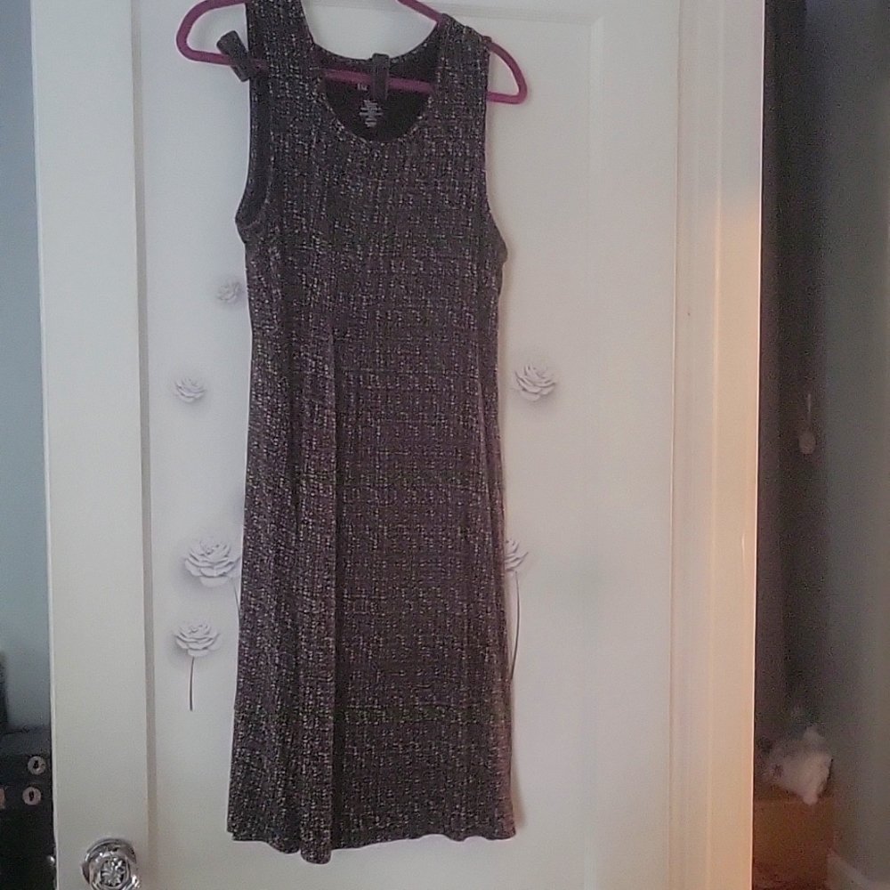 Black with gteen purple and white dots